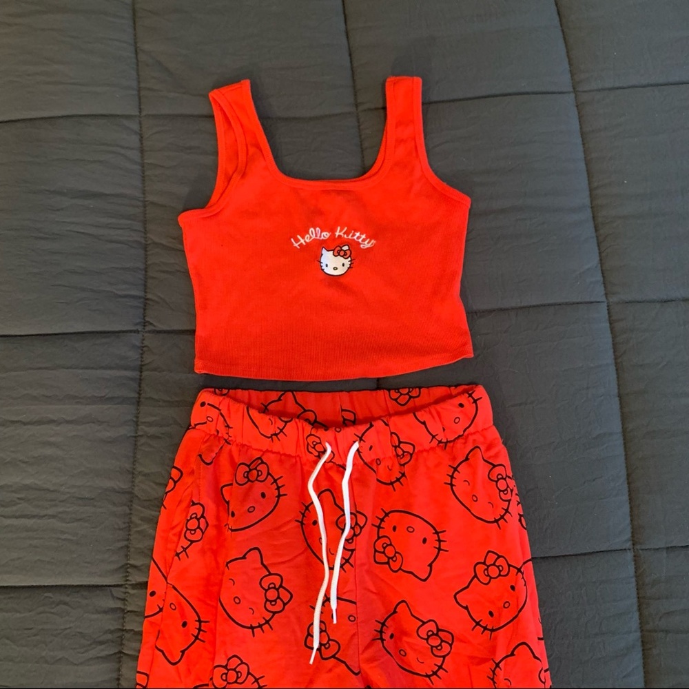 Hello kitty red pajama set